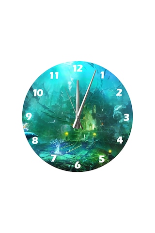 Ti-play Antik Deniz Kenti 30x30cm Akrilik Dekoratif Modern Duvar Saati ÇOk Renkli