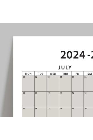 2026 -2027 Akademik Duvar Takvimi, Temmuz Başlangıçlı, Academic Wall Calendar Görseldeki Renk