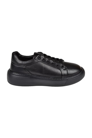 Pullman Hakiki Deri Kadın Spor Ayakkabı Sneaker Ahu-3090 Siyah