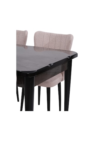 Duru Tuna Mdf Lak Panel Açılır Yemek Masa Takımı 90x160
