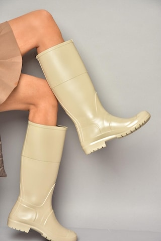 Fox Shoes T858704009 Bej Yağmur Çizmesi Bej-suni Deri Bej