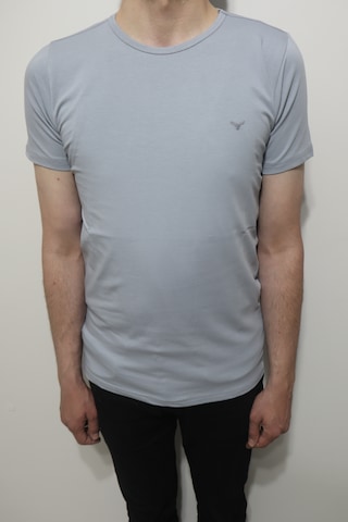 Santa Dmctekstil Erkek Tshirt-091 Düz Spor Kesim Dar Kalıp Bisiklet Yaka Basic T-shirt Gri