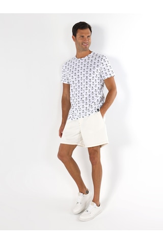 Colin'S Regular Fit Baskılı Beyaz Erkek Kısa Kol Tişört Cl1053562_Q1.V1_Wht