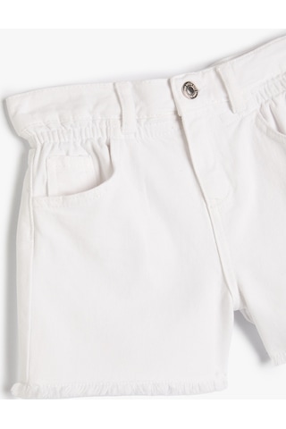Koton Kot Şort Püsküllü Beli Lastikli Cepli Pamuklu Beyaz 4skg40020ad 4SKG40020AD000 Beyaz
