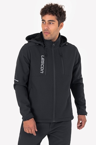 Lescon Siyah Erkek Softshell Fermuarlı Üst 23k-1065 Çok Renkli