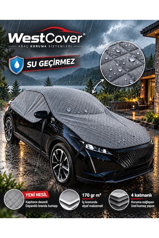 Kia Sportage 2021-2025 Uyumlu Gri Yeni Nesil Kapitone-ekstra Dayanıklı Oto Yarım Branda-premium Yarım Oto Branda 4 Mevsim Dolu,kar,güneş, Yağmur Ve Uv Korumalı