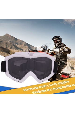 Kosona 368 Model 11 Renk Seçenekli Motosiklet Offroad Gözlükleri - Uv Filtreli, Anti-paraşüt, Toz Ve Rüzgar Koruyucu Beyaz Çerçeve Gri Lens