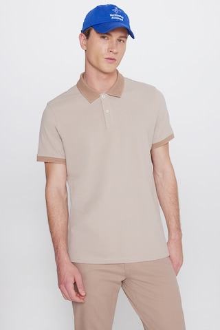 AC&Co / Altınyıldız Classics Erkek Bej-vızon %100 Pamuk Slim Fit Dar Kesim Polo Yaka Tişört