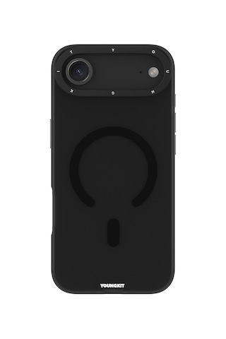 Apple Uyumlu iPhone 17 Air Kılıf M-safe Şarj Özellikli Youngkit Hidden Sand Serisi Kapak Siyah Siyah