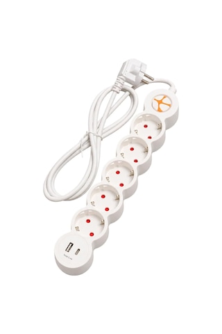 Tunçmatik Powerstrip 5 Plus Beşli Type-c + Usb Anahtarlı Grup Priz 5m 0