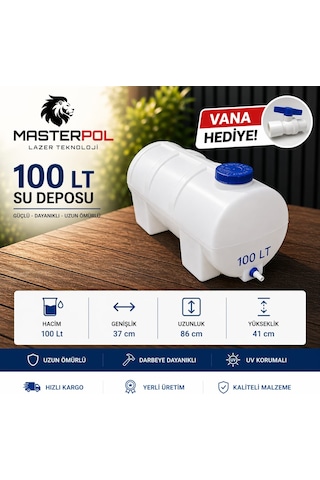 100 Lt Yatay Su Deposu Tankı Bidonu Karavan