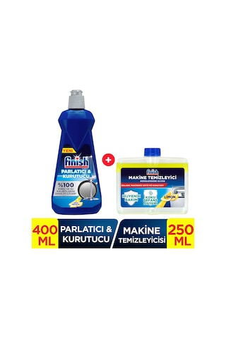 Finish Bulaşık Makinesi Parlatıcı Limon 400 ML+ Makine Temizleyici Sıvı Limon 250 ml
