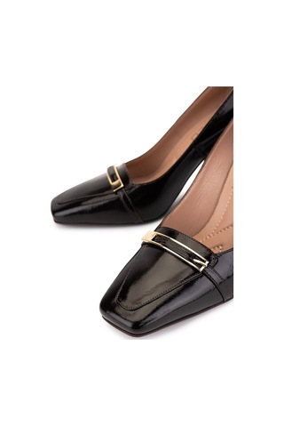 Tamer Tanca Kadın Hakiki Deri Kahverengi Rugan Topuklu Ayakkabı 1096 2081 Bn Ayk Sk25-26 Kahve Rgn Kahverengi