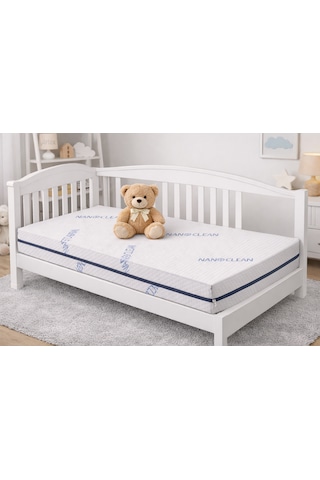 10cm Süngerli Bebek Çocuk Beşik Yatağı Nano 70x130 Yıkanabilir Kılıflı Park Yatak Oyun Parkı 70 x 120 CM
