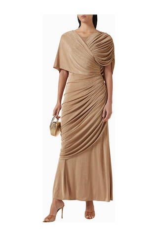 Ac By Aanchal Chanda Draped Maxi Kadın Elbise Bej