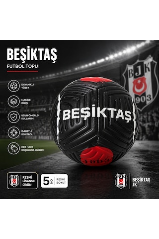 Beşiktaş Futbol Topu Orjinal Maç Topu No:5 Siyah