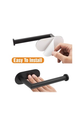 Mat Siyah Tuvalet Kağıdı Tutucusu Delme Gerektirmez Diğer