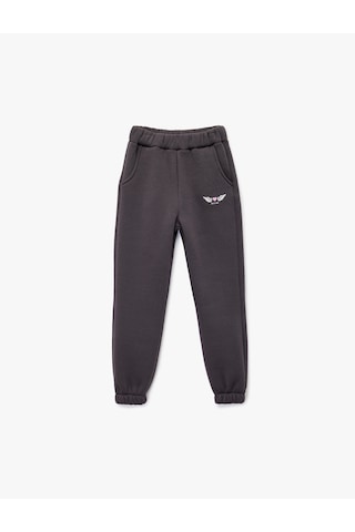 Koton Baskılı Beli Lastikli Jogger Eşofman Altı Antrasit 6wkg40180ak Antrasit
