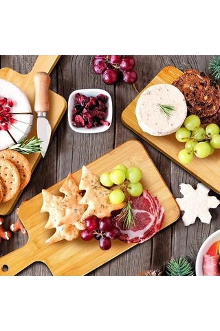 Liangmei Bambu Saplı Kesme Tahtası Büyük Ahşap Servis Tahtası -