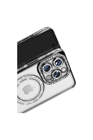 İphone 16 Pro Max Kılıf Joke Simli Magneticsafe Kılıf - Siyah Renk
