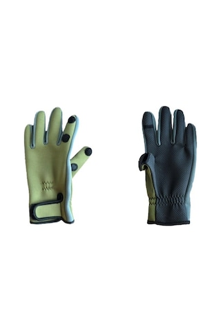 Jzcat Spor Bisiklet Eldivenleri Kış Sıcak Eldivenler Kamuflaj Kaymaz Aşınmaya Dayanıklı -1 Yeşil