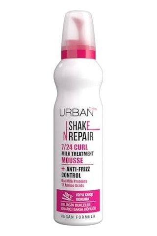 Shake N Repair 7/24 Kabaran Ve Bukleli Saçlara Özel Saç Bakım Köpüğü, 150 Mililitre, Vegan