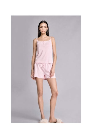 Defacto Regular Fıt Kısa Kollu 2li Açık Pembe Şortlu Pijama Takımı H6955ax26smpn648 Pembe-pn648