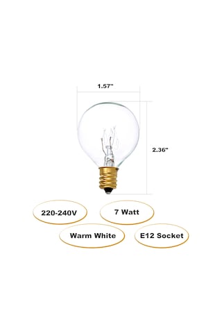 Konesam "25'li Paket G40 Tungsten Ampul - 7w, 220-240v, 3000 Saat Ömürlü, Suya Dayanıklı, E12 Duy"