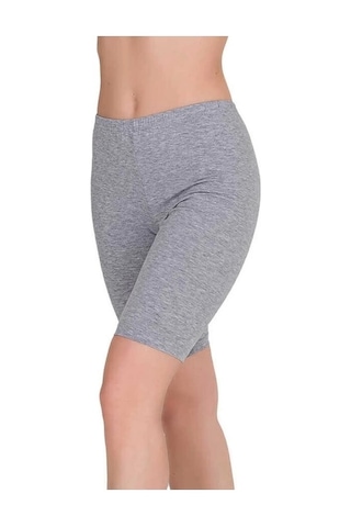 Bayan Kısa Tayt 2218 Gri Melanj