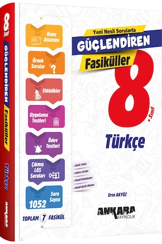 Ankara 8. Sınıf Türkçe Güçlendiren Fasiküller Ankara Yayınları Ankara 8. Sınıf Türkçe Güçlendiren Fasiküller Ankara Yayınları