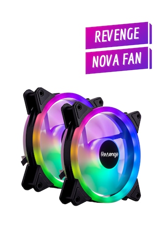 Nova Bilgisayar Kasası İle Uyumlu 2-4 Adet 12cm Rgb Fan Nova Fanı 120mm Fan 2'li Siyah