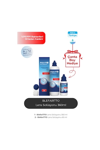 Blefaritto Lens Solüsyonu 360ml + 60 Ml Çanta Boy Hediye
