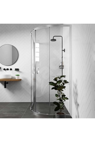 Blackline Asimetrik Oval 5Mm Temperli Duşakabin H:190 90 x 120 CM