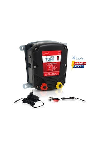 Puhu Güneş Enerjili Elektrikli Çit Cihazı 4 Joule 40w Panel + 12v/24ah Jel Akü