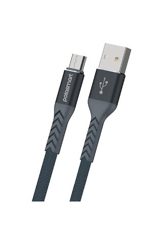 Polosmart Pbs407 Micro Usb Şarj Ve Data Kablosu 2.4 Amper 1.2 Metre Gri