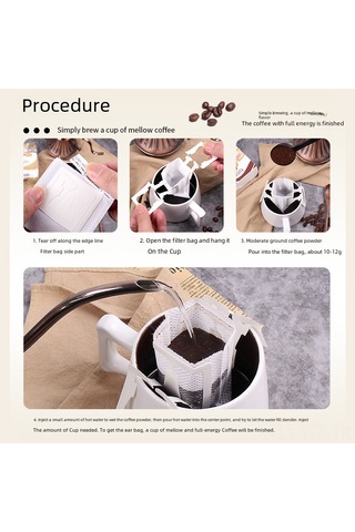 Wezone Japon Malzeme Gıda Seviyesi Filtre Kağıdı, 50 Adet Boş Paketli El Filtreli Kahve Çekirdek Torbası, Pratik Ve Sağlıklı Kahve Hazırlama Diğer