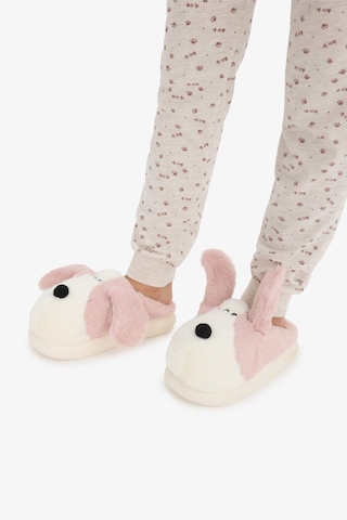 Defacto Kız Çocuk Köpek Temalı Düz Taban Panduf F1916a825wnpn10 Pembe-pn10