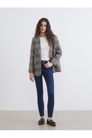 Lcw Jeans İndigo Beli Kemerli Mercury Skinny Fit Kadın Jean Pantolon