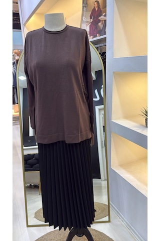 Nuss Triko Tunik Kahve K116 Kahverengi