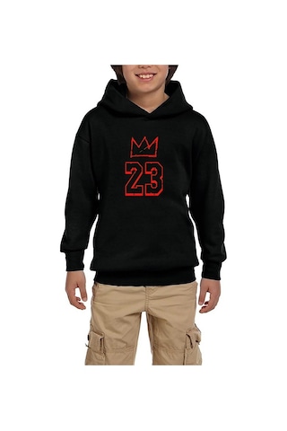 Zepplin Giyim Lebron James King 23 Gri Çocuk Kapşonlu Sweatshirt Gri