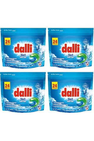 Dalli Etkili Leke Çıkarıcı Kapsül Çamaşır Deterjanı 3'ü 1 Arada 96 Yıkama 1 Koli/4 Adet Set