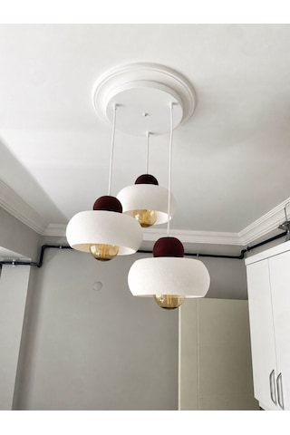 Lora Bohem Modern Salon Avizesi - Nestvibe Beyaz