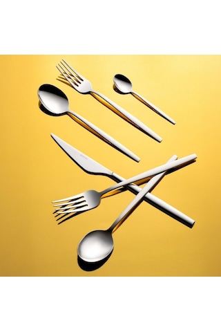 Emsan Evelyn 72 Parça Lüks Kutulu Çatal Kaşık Bıçak Takımı Platin