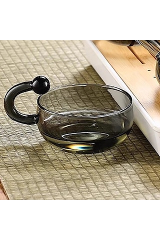 Dianziye Kaliteli Isı Dayanıklı Camdan El Yapımı Kedi Kuyruklu Çay/demlik Seti - Ofis Ve Salon İçin Zeki Tasarım, Modern Ve Klasik Birleşimi Kedi Kuyruklu Bardak - Gri Ton Diğer