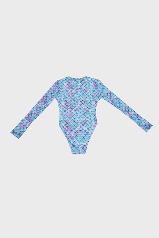 Slipstop Miranda Long Sleeve Desenli Uv Korumalı Mayo Kız Çocuk Mayo Sm2611001405 Mor-pembe