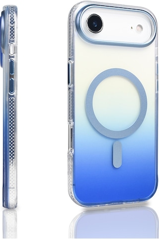 Subutu Apple Uyumlu iPhone 17 Air Kılıf M-safe Şarj Özellikli Transparan Renk Geçişli Sbt Toros Kapak - Mavi Mavi