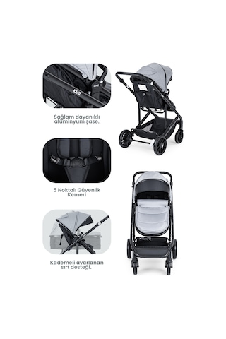 Kanz Echo Travel Sistem Bebek Arabası Gri