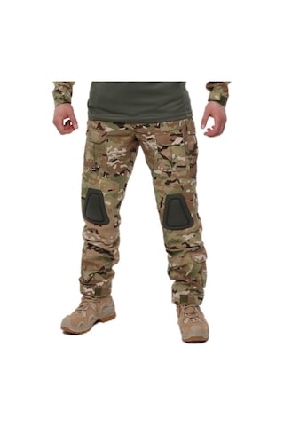 Single Sword Dizlikli Kamuflaj Tactical Erkek Pantolon - Outdoor Taktik Pantolon Haki