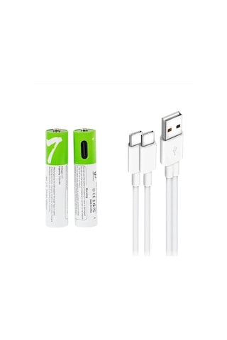 Mep Type-c Şarjlı 800mwh 1.5v Şarj Edilebilir 2 Li Aaa İnce Pil - Lityum Iyon Batarya Najmaddin
