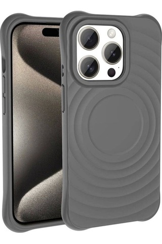 Apple Uyumlu iPhone 15 Pro Max M-safe Şarj Özellikli Airbagli Mat Görünümlü Zore Hepi Kapak Pembe Açık